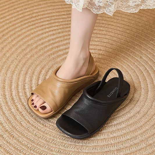 Sandalias casuales de piel auténtica