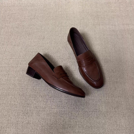 Mocasines de piel de cordero estilo retro