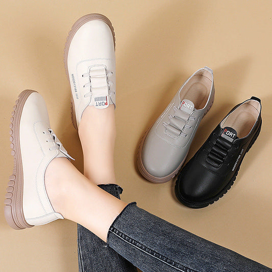 Zapatos casuales de suela blanda [piel auténtica]