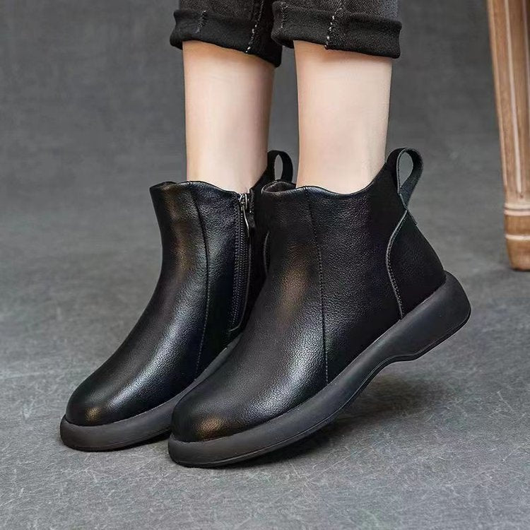Elegancia sin Esfuerzo｜Botines de Piel para Mujer