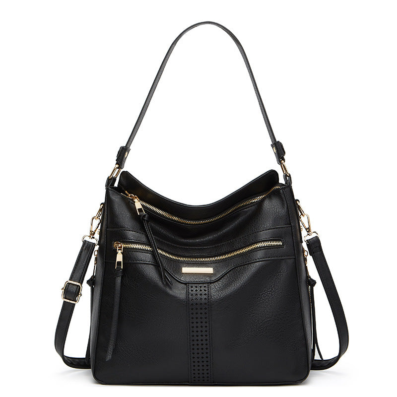 Bolso de mano retro de piel suave para mujer