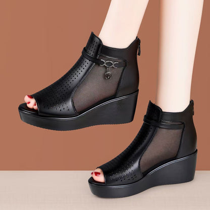 Sandalias de malla con puntera abierta