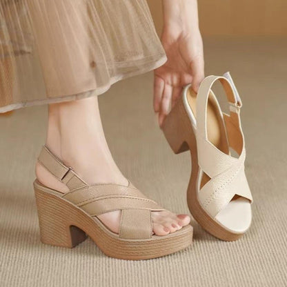 Sandalias de tacón alto con plataforma y punta abierta-G