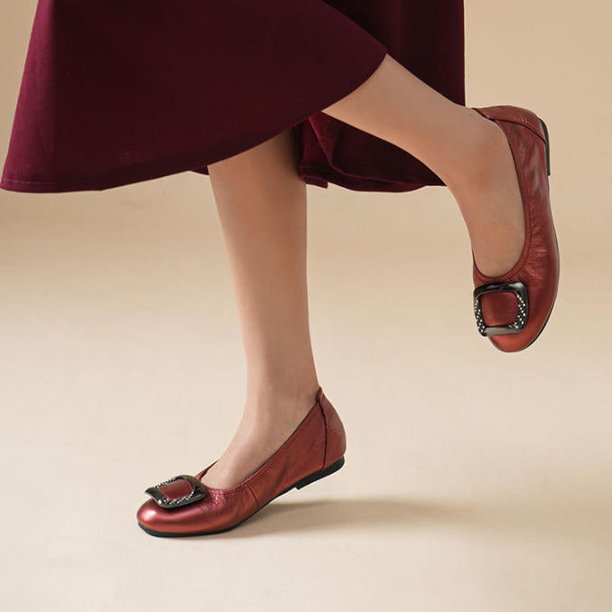 Zapatos casuales de piel de res de primera capa con suela suave