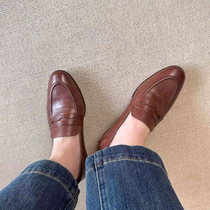 Mocasines de piel de cordero estilo retro