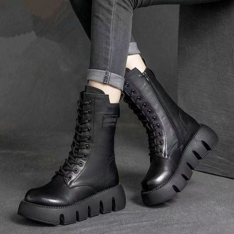 ModaMuseTM 2.0-botas de cuero retro para mujer